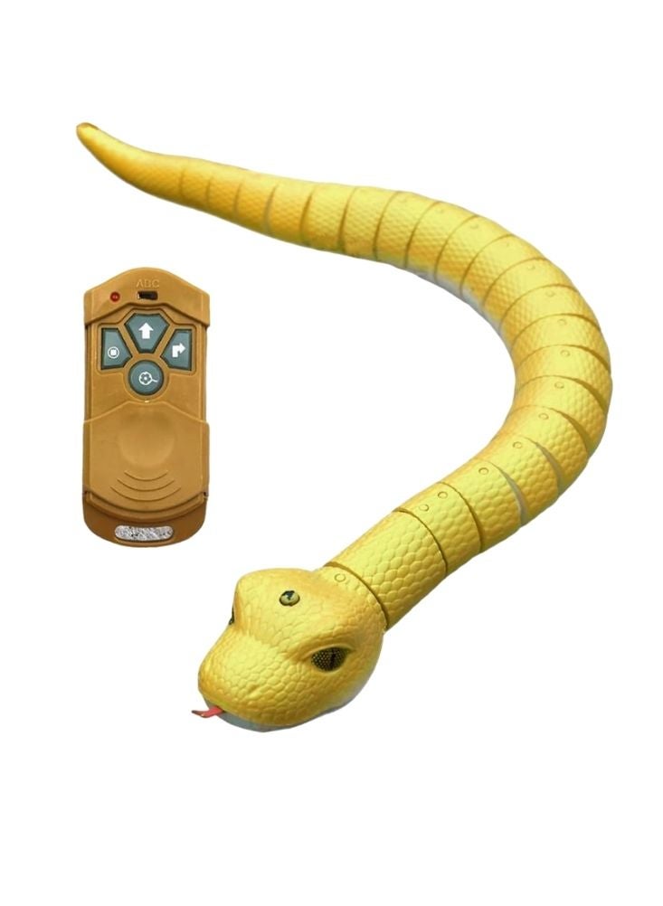 بريميم لعبة ثعبان تعمل بجهاز تحكم عن بُعد – ثعبان جرس أصفر واقعي زاحف، لعبة حيوانية تعمل بالتحكم عن بُعد - Image 1